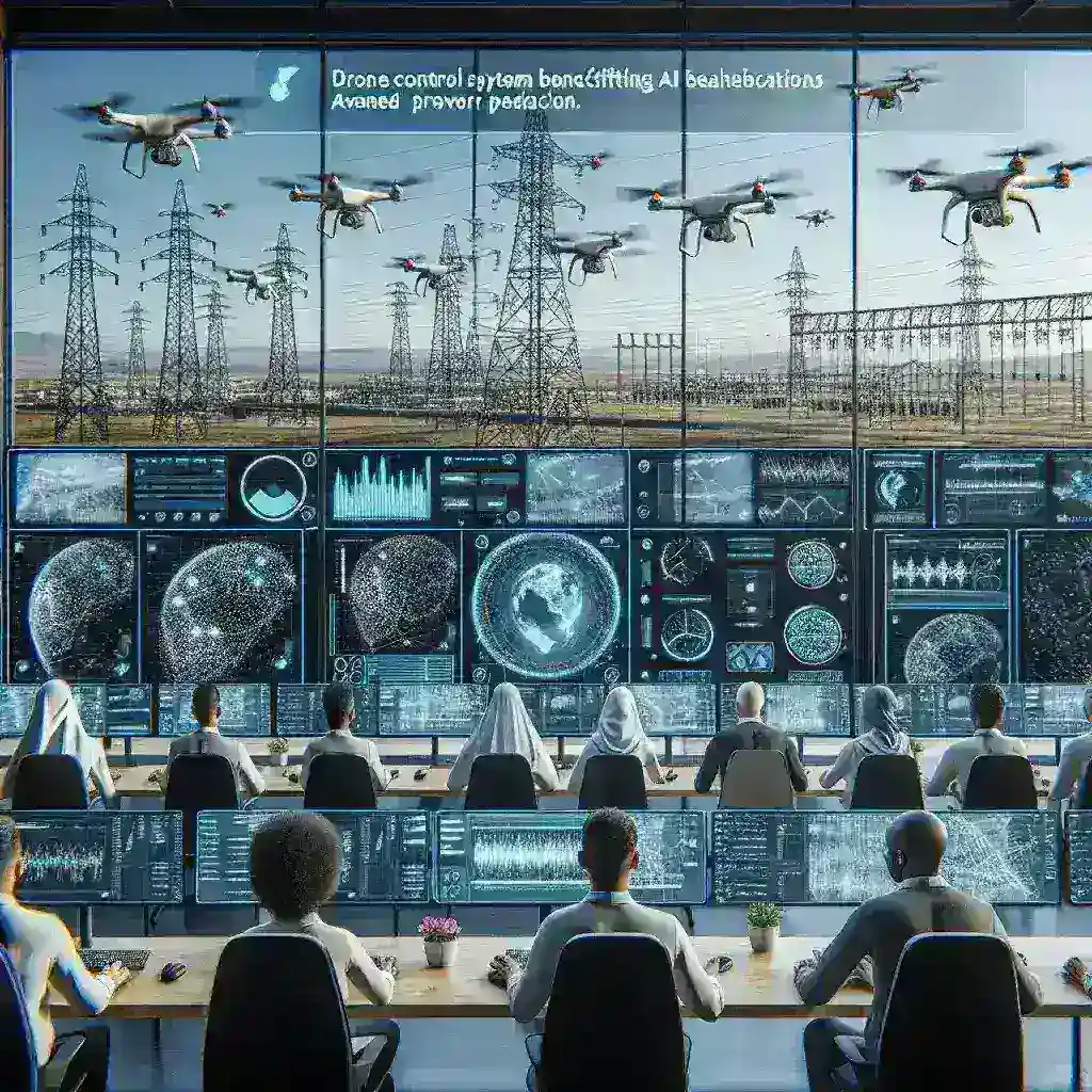 "Drone kontrol sistem PLN dengan teknologi AI untuk prediksi perilaku, meningkatkan efisiensi pemantauan dan pengelolaan infrastruktur energi."